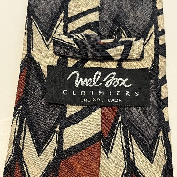 Mel Fox Clothiers Retro Abstract Art Designer Tie Made In Italy - Picture 7 of 12